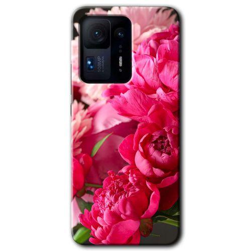 Xiaomi Mi Mix 4 Kılıf HD Desen Baskılı Arka Kapak - Kırmızı Beyaz Gül