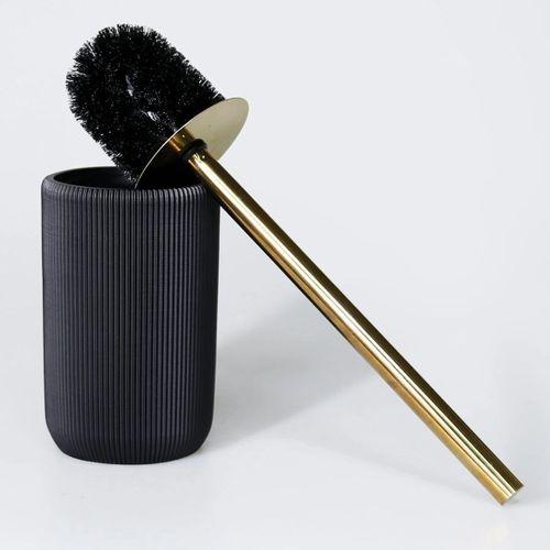 By Selim Lydia Siyah 5 Parça Polyester Banyo Seti