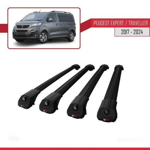 Peugeot Expert - Traveller 2017 ve Sonrası ile uyumlu ACE-1 Ara Atkı Tavan Barı SİYAH 4 ADET BAR