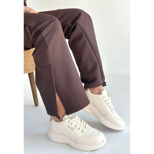 Yejja Bej Cilt Bağcıklı Spor Ayakkabı