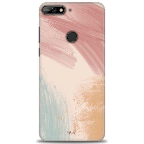 Huawei Y7 2018 Kılıf HD Baskılı Kılıf - Soft Renkler + Tam Ekran Koruyucu