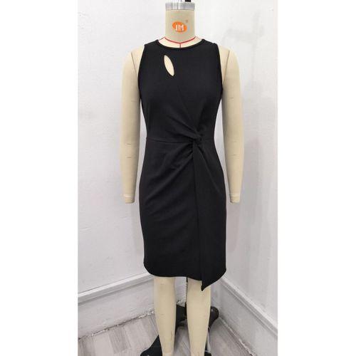 Kadın Sıfır Kol Pencere Ve Bel Detay Ithal Krep Elbise