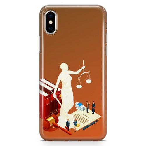 Apple iPhone X Kılıf Hakim Savcı Avukat Arka Kapak Koruma Desenli Full Koruyucu