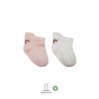 Bistyle Bistyle 2'Li Sneakers Smile Penye Çorap BS20106 Pembe Ekru
