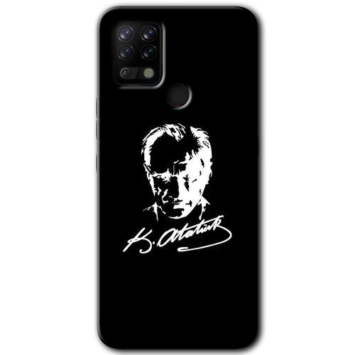 Potkal Hediye Fabrikası Tecno Pova Kılıf HD Desen Baskılı Arka Kapak - Atatürk Silüet İmza