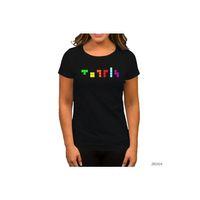 Tetris Symbol Siyah Kadın Tişört