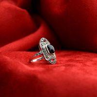 Kilit Model Oltu Taşı Kadın Yüzük