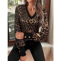 Kadın Uzun Kollu V Yakalı Desenli Süprem Bluz