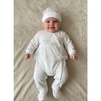Dantelli Çiçek Nakışlı Kız Bebek Tulum %100 Pamuk