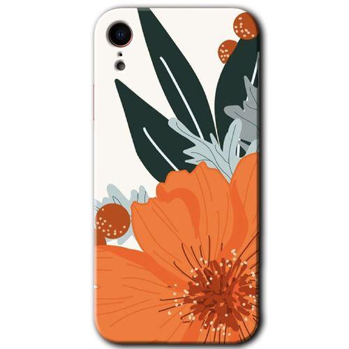 MRCİLETİSİM iPhone XR Kılıf HD Desen Baskılı Arka Kapak + Temperli Cam - Portakal Çiçeği