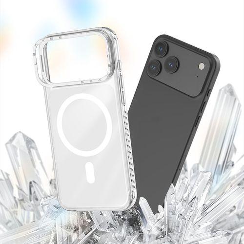 Apple iPhone 17 Pro Kılıf M-safe Şarj Özellikli Metal Kamera Çerçeveli Airbag Tasarımlı Lenyes CK221 Sert PC Kapak