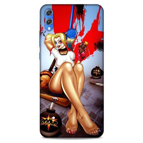 Huawei Honor 8x Uyumlu Kılıf Harley Quinn (37) Silicone Cover Lavanta gül