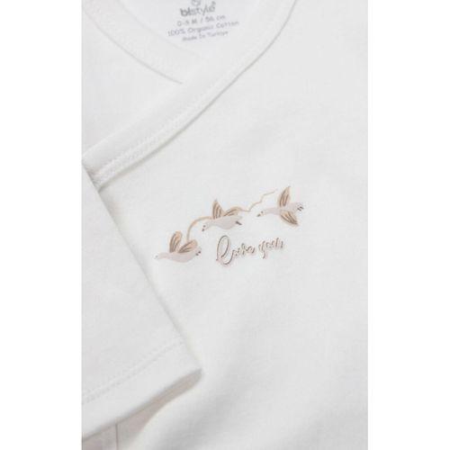 Bistyle Bistyle Kruvaze Body Uzun Kol Love You Smile 17147 Ekru