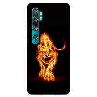 Lopard Xiaomi Mi Note 10 Uyumlu Kılıf FireX (27) Tasarımlı Kılıf Ateşten Kaplan