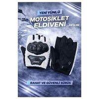 SEVGENT Eldiven Korumalı Parmaksız Peluşlu Beyaz L Beden