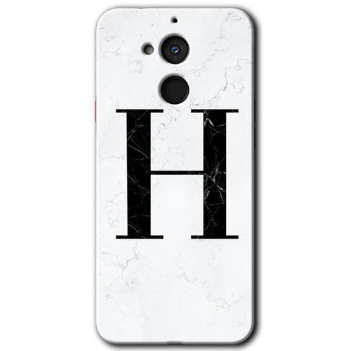 General Mobile GM 8 Kılıf HD Desen Baskılı Arka Kapak - Beyaz Mermer Desenli H Harfi