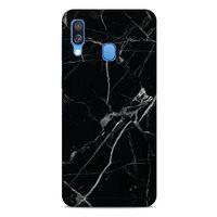 Mermer Desenli (17) Tema Tasarım Kılıf Siyah Samsung Galaxy A40 Kılıf