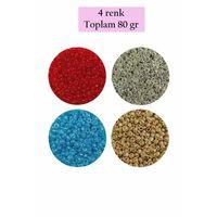 Dökme Cam Kum Boncuk (11/0) 2 mm - 4 Renk - Toplam 80 Gram - BNC404