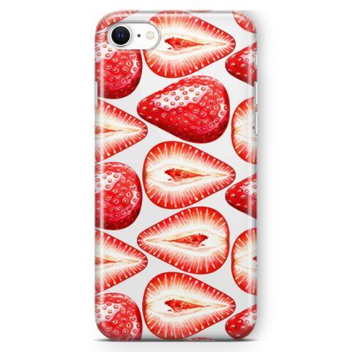 Apple iPhone SE 2020 Kılıf Çilek Aşkı Arka Kapak Koruma Desenli Full Koruyucu