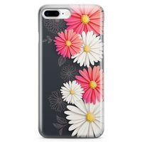 Apple iPhone 8 Plus Kılıf Papatyalar Acarken Arka Kapak Koruma Desenli Full Koruyucu