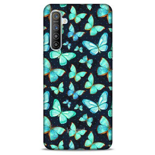 Oppo Realme XT Kılıf Kelebek Etkisi (12) Koruyucu Silikon Beyaz Mavi