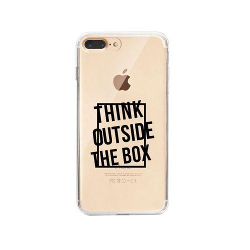 iPhone 7 Plus Think Outside The Box Desenli Premium Şeffaf Silikon Kılıf