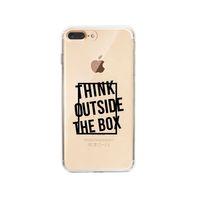 iPhone 7 Plus Think Outside The Box Desenli Premium Şeffaf Silikon Kılıf