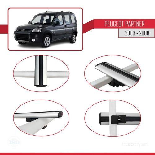 Peugeot Partner 2003-2008 Arası ile uyumlu Basic Model Ara Atkı Tavan Barı GRİ 3 ADET