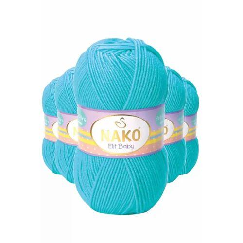 5 Adet Elite Baby El Örgü İpi Tüylenmeyen Bebek Yünü Turkuaz 3323
