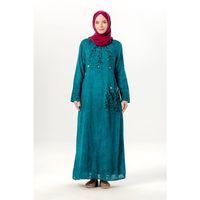 Uzun Kol Sultan Tek Cepli Yazlık Uzun Poplin Elbise Nil Yeşili Nlysl