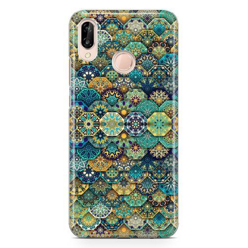 Huawei P20 Lite Kılıf Sekizgen Motifler Arka Kapak Koruma Desenli Full Koruyucu