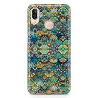 Huawei P20 Lite Kılıf Sekizgen Motifler Arka Kapak Koruma Desenli Full Koruyucu