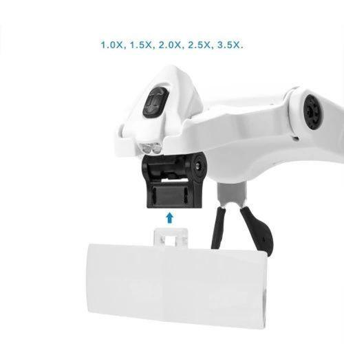 Nikula-5 Lens 1.0x-3.5x, 2led Işıklı Ile Ayarlanabilir Gözlük Büyüteç9892b2