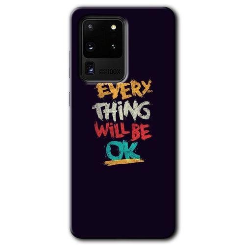 Samsung Galaxy S20 Ultra Kılıf HD Desen Baskılı Arka Kapak + Temperli Cam - Everything