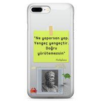 Apple iPhone 8 Plus Kılıf Caps Aristophanes Arka Kapak Koruma Desenli Full Koruyucu