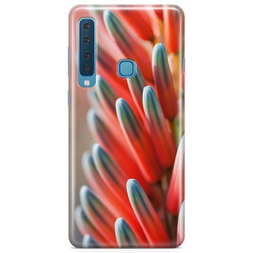 Samsung Galaxy A9 2018 Kılıf Yeşil Kırmızı Bitki Arka Kapak Koruma Desenli Full Koruyucu