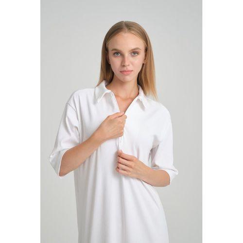 ALEXANDERGARDİ FİTİLLİ FERMUAR DETAYLI GÖMLEK YAKA ELBİSE (B23-00108)
