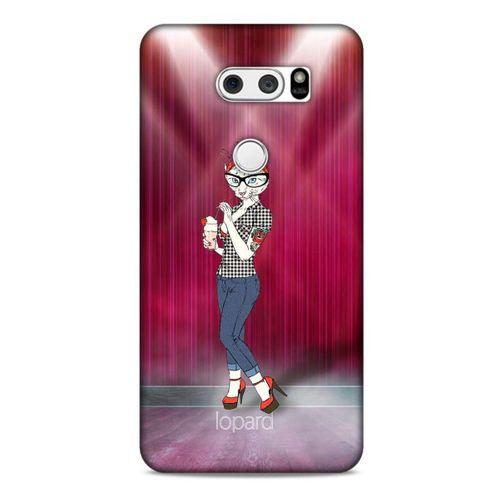 LG K50S Kılıf FunnyMaX (50) Shockproof Kılıf Koyu Pembe Kedi
