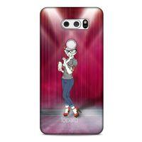 LG K50S Kılıf FunnyMaX (50) Shockproof Kılıf Koyu Pembe Kedi