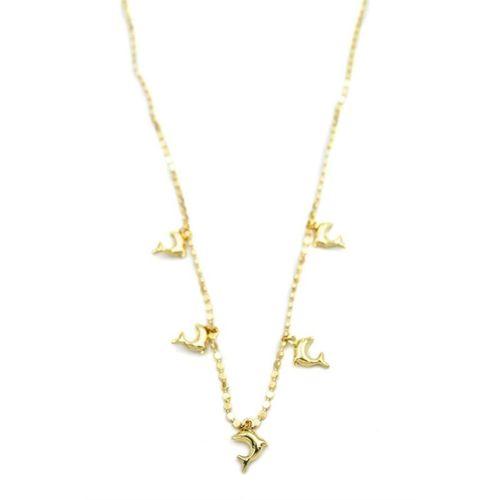 Ezme Zincir Charm Kolye - Altın