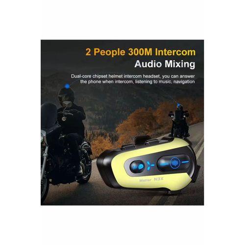 N3x Rgb Işıklı Intercom 3 Kişi Bağlantılı 1000mah Motosiklet Bluetooth Kulaklık Seti