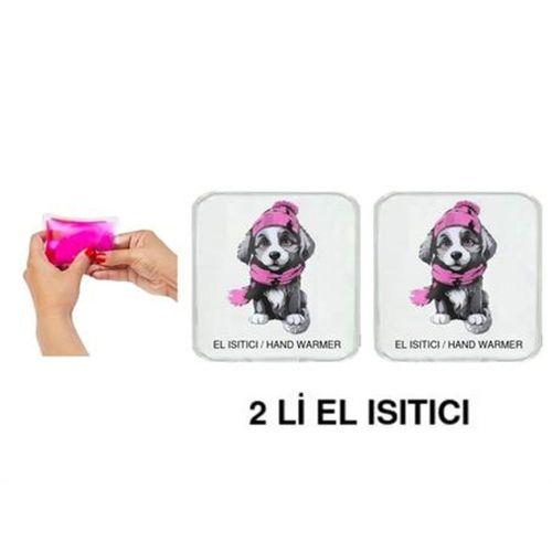 2 Adet Kırmızı Bereli Köpek Cep Sobası,El Isıtıcı,Sıcak Su Torbası Pvc 10X9,5Cm