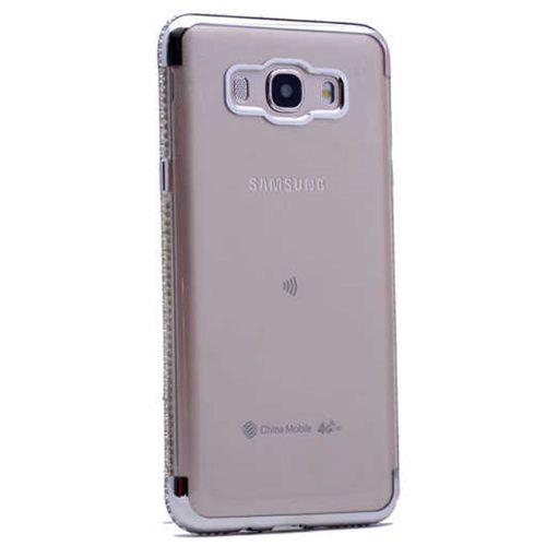 Galaxy J3 2017 Kılıf Zore Kenarı Tek Sıra Taşlı Silikon