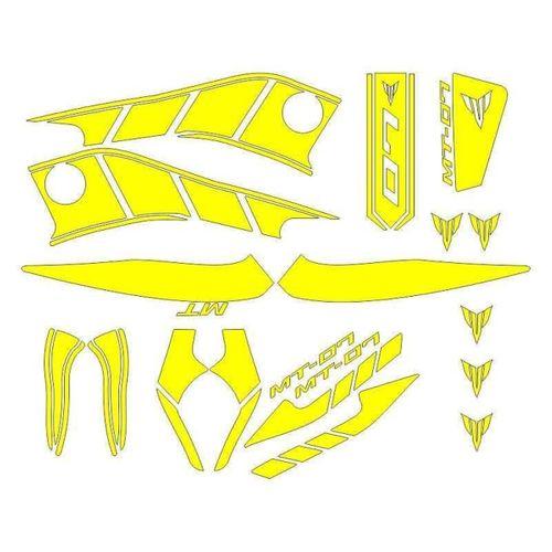YAMAHA Yamaha Mt07 2014 - 2017 Uyumlu Sarı Sticker Set