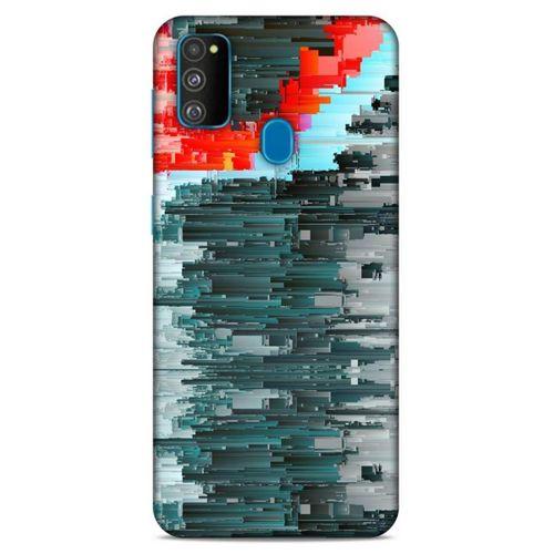 Lopard Samsung Galaxy M30s Uyumlu Kılıf PiXel (19) Kılıfları Gri Yeşil