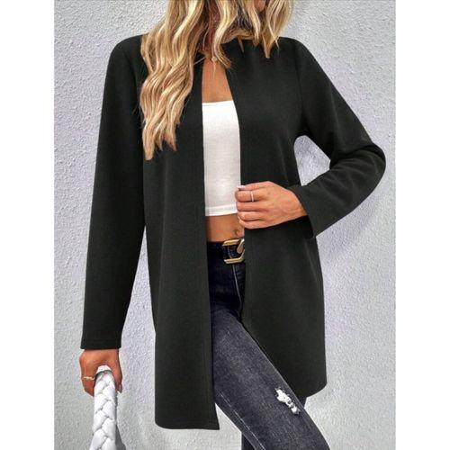 Kadın Uzun Kollu önü Açık Uzun Modal Ceket