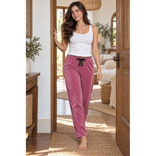 Kadın Tek Alt Pijama Pantolonu - Düz Renk, Pembe