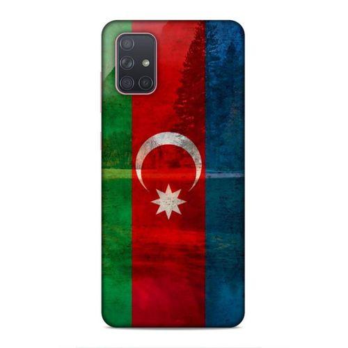 Samsung Galaxy A71 Uyumlu Kılıf Azarbaijan (43) Thin Fit Kılıf Bayrak Manzara