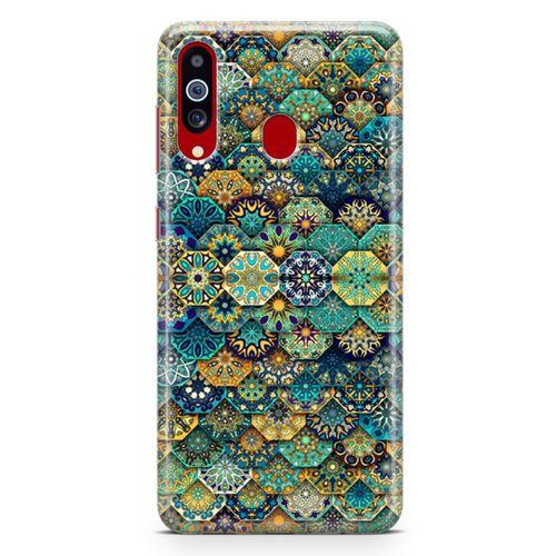 Samsung Galaxy A20s Kılıf Sekizgen Motifler Arka Kapak Koruma Desenli Full Koruyucu