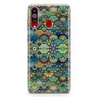 Samsung Galaxy A20s Kılıf Sekizgen Motifler Arka Kapak Koruma Desenli Full Koruyucu